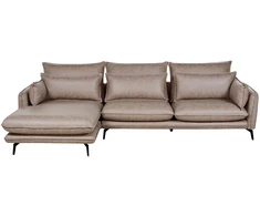 Beliani 3 vietų kampinė sofa GALLO, ekologiška zomša, šviesiai ruda, dešininė