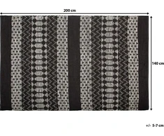 Beliani Odos kilimas 140 x 200 cm juoda su smėlio spalvos SKON