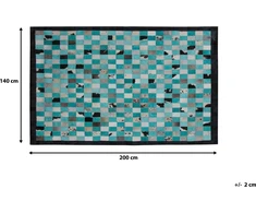 Beliani Odos kilimas 140 x 200 cm turkis pilka NIFER