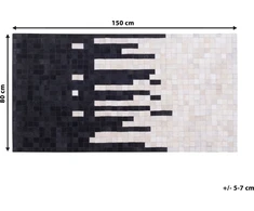 Beliani Odos kilimas 80 x 150 cm juodas ir baltas BOLU