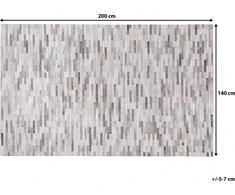 Beliani Kilimas AHILLI pilkas 140 x 200 cm natūrali oda