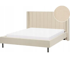 Beliani Boucle lova VILLETTE 160 x 200 cm, smėlio spalvos