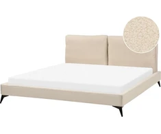 Beliani Lova MELLE, 180 x 200 cm, smėlio spalvos boucle audinys