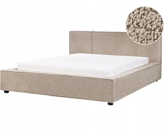 Beliani Dviejų asmenų lova MIRANDE 160 x 200 cm smėlio spalvos boucle