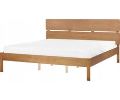 Beliani BOISSET medinė lova 180 x 200 cm tamsiai ruda