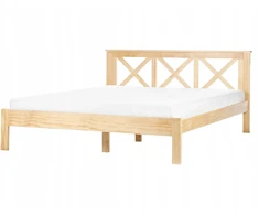 Beliani Dviejų asmenų lova iš pušies medienos TANNAY 160 x 200 cm šviesiai ruda
