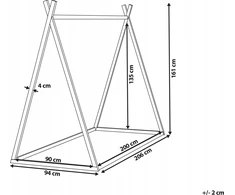 Beliani Vaikiška lova tipi iš pušies medienos SAURAT 90 x 200 cm pilka