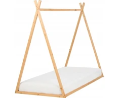 Beliani Vaikiška lova Tipi SAURAT 90 x 200 cm, pušies mediena, šviesi ruda
