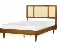 Beliani LED lova iš rotango AURAY 140 x 200 cm ruda