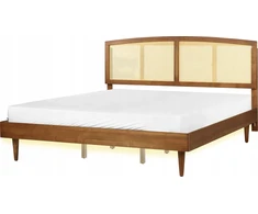 Beliani LED lova iš rotango VARZY 180 x 200 cm ruda