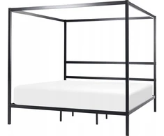 Beliani Metalinis baldakimo lovos rėmas LESTARDS 180 x 200 cm, juodas
