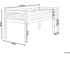 Beliani Paaukštinta lova Mediena PEIPIN 90 x 200 cm šviesiai ruda