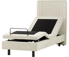 Beliani Reguliuojama lova CASTELLAN 80 x 200 cm smėlio spalvos