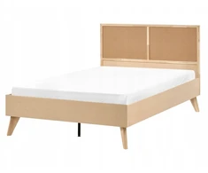 Beliani Technorattano lova MONPAZIER 120 x 200 cm šviesiai ruda