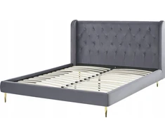Beliani Velvetinė lova FORBACH 160 x 200 cm pilka