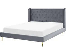 Beliani Velvetinė lova FORBACH 160 x 200 cm pilka