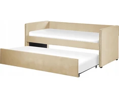 Beliani Ištraukiama lova TROYES 90 x 200 cm, smėlio spalvos