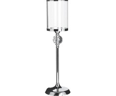 Beliani Stiklinė žvakidė 58 cm sidabro COTUI