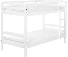 Beliani Dviaukštė lova iš pušies medienos REGAT 90 x 200 cm balta