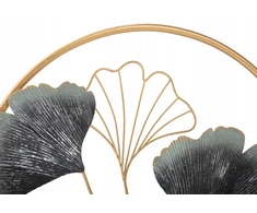 Beliani Sieninė plokštė metalinė FLOWER, auksinė, Ø 45,5 cm