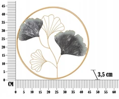 Beliani Sieninė plokštė metalinė FLOWER, auksinė, Ø 45,5 cm