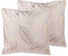 Beliani 2 velour dekoratyvinių pagalvių rinkinys sąraše 45 x 45 cm rožinė FREESIA