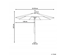 Beliani Sodo skėtis 270 cm TOSCANA rudas