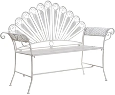 Beliani Sodo suoliukas PAVIA 146 cm metalinis, balkšva spalva
