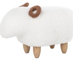 Fotelis Beliani Gyvūno formos pufas LAMB, baltas avytė