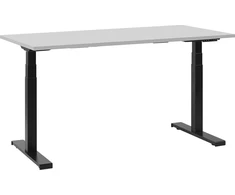 Beliani Biurko regulowane elektrycznie DESTIN II Pilka/ juoda 130 cm 72 cm