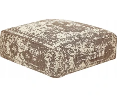 Beliani Puf SHASA Medvilnė Kremas 50 cm 50 cm 20 cm