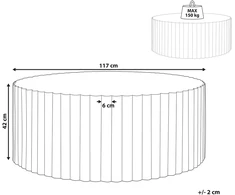 Beliani Kavos staliukas POZZA 117 cm pilkas