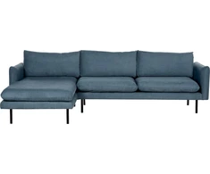Beliani 4 vietų kampinė sofa VINTERBRO, šenilinė, mėlyna, dešininė