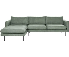 Beliani 4 vietų kampinė sofa VINTERBRO šviesiai žalia, dešininė