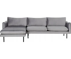 Beliani 4 vietų kampinė sofa VINTERBRO, veliūrinė, pilka, dešininė