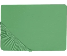 Beliani Prześcieradło su gumką JANBU Medvilnė 140 x 200 cm Žalias