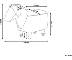 Fotelis Beliani Gyvūno formos pufas HORSE dirbtinė oda šviesiai rudas arkliukas