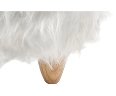 Fotelis Beliani Pufas gyvūnas WOOLLY dirbtinis kailis baltas raganosis