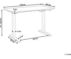 Beliani Rašomasis stalas Elektra reguliuojamas rašomasis stalas 120 x 60 cm baltas GRIFTON Lumarko!