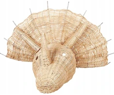 Beliani Sieninis dekoras Dinozauras BIOKO Rattan 44 cm Natūralus