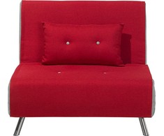 Beliani Viengulė išskleidžiama sofa FARRIS, raudona