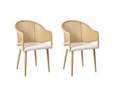 Beliani 2 valgomojo kėdžių komplektas WEIMAR metalinis šviesiai rudas
