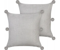 Beliani Rinkinys 2 dekoratyvinės pagalvės OCOTEA Medvilnė 45 x 45 cm Pilka Solid