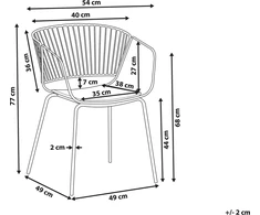 Beliani 2 valgomojo kėdžių komplektas RIGBY metalinės juodos