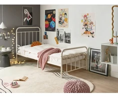 Beliani Išskleidžiama vaikiška lova Metal ANAIS 90 x 200 cm balta