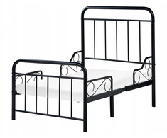 Beliani Išskleidžiama vaikiška lova Metal ANAIS 90 x 200 cm juoda