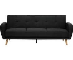 Beliani Trivietė sofa-lova FLORLI Juoda