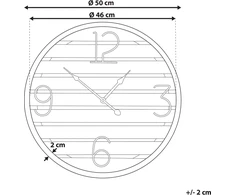 Beliani Sieninis laikrodis 50 cm tamsiai medienai ARRIAG