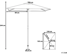 Beliani Sodas Umbrella 144 x 195 cm mėlyna FLAMENCO (58133)