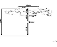 Beliani Sodas Umbrella 270 x 460 cm smėlio spalvos (61906)